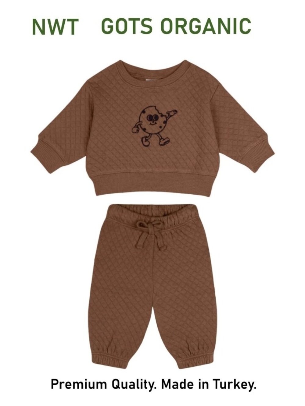 Antebies Cookie Two-piece set of long sleeve sweatshirt and pants size 0-3M